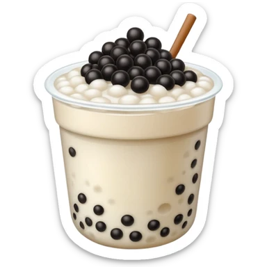 Pile of white boba sticker