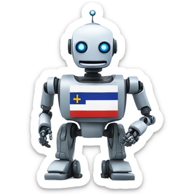 robot with EU flag sticker