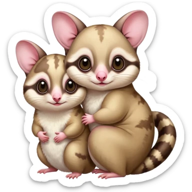 Make two sugar gliders. One mom and a baby one. Make them very cute and chubby and fat. They are white!  sticker