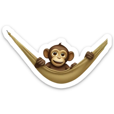 monkey on a hammock sticker