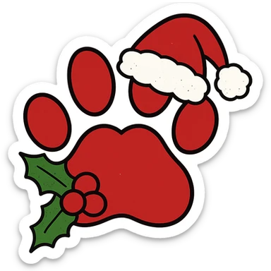 christmas paw,remove background sticker