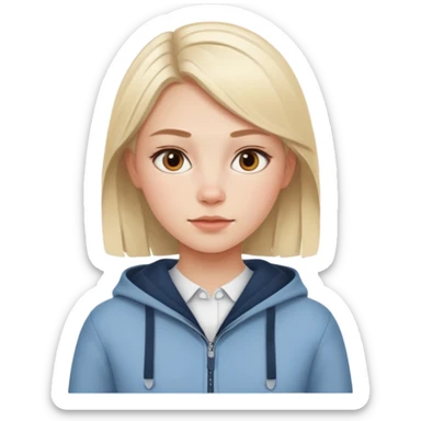 scandinavian girl with modern scandinavian clothes sticker