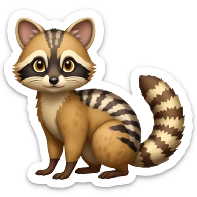 Civet-Numbat-Ocelot-Tanuki-Ocicat-hybrid-fusion, full body sticker