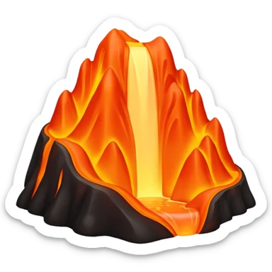 create an emoji of a little lava flow, no face just the lava, no volcano, something like a stain sticker