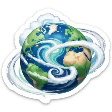 A planet as seen from space, similar to that of Arus from the cartoon Voltron. sticker