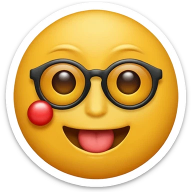 Criar emoji simples com óculos mostrando a língua e dando o dedo sticker
