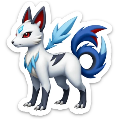 Garurumon-Meloetta-Zangoose-Absol-fusion-hybrid-creature (full body) sticker