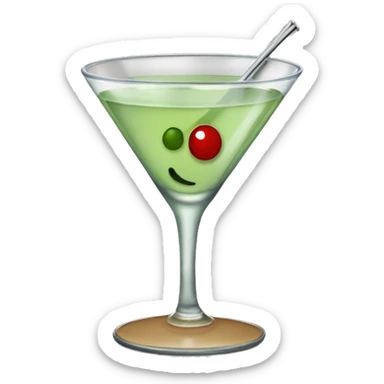 Dirty martini in a bow glass sticker