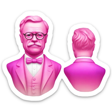 Pink ombre Theodore Roosevelt statue  sticker