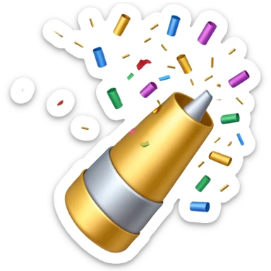 3D party popper icon sticker