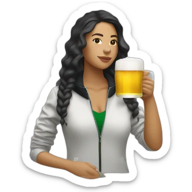 Lacoste latin friends woman drinking beer with black windbreaker sticker