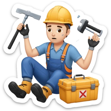 para una capacitacion, necesito una imagen animada que represente un accidente de trabajo sticker