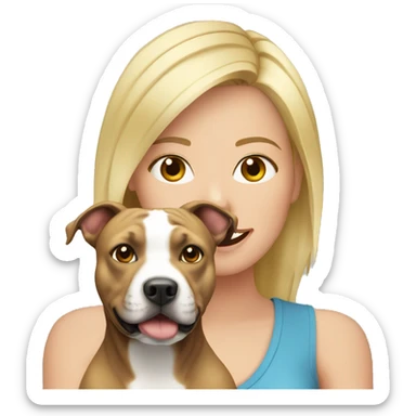 Blonde with staffordshire Bull terrier  sticker