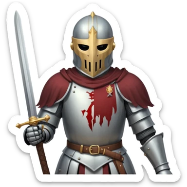 Headless Knight with Sword close up with horror look sticker