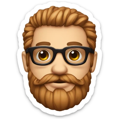 leñador barbudo con anteojos hipster sticker