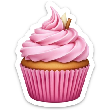A cupcake with pink icing sticker
