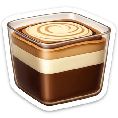 tiramisu square cups, simplified, clear, emoji-like, no faces sticker