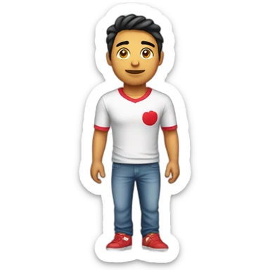 Chico con camiseta de Perú sticker