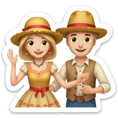 casal de branco  dançando quadrilha festa junina sticker