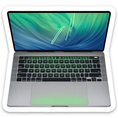 macbook pro 2024 com codigo de programação a aparecer no ecra sticker
