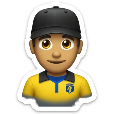 chico con gorro de lana y de color negro y camisa de la boca juniors y color de piel amarilla  sticker