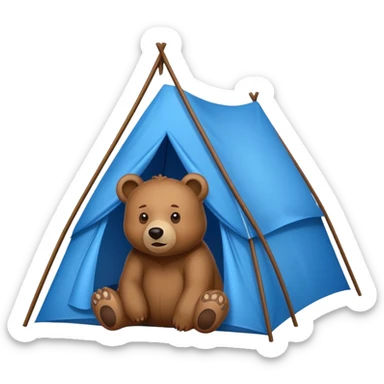 bear behind a tent sticker