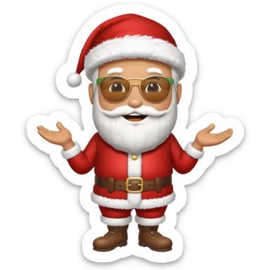 santa klaus with summer clothes sticker