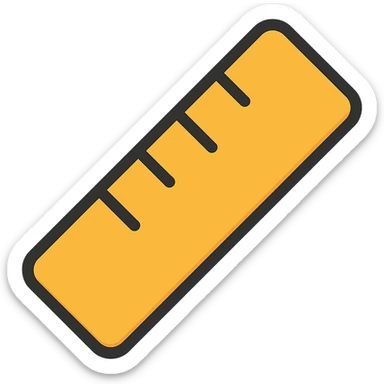 Add color to the minimal design straight ruler icon with lineal color and black outlines, maintaining simplicity and clarity. sticker