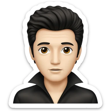 A Stickman with hair like Elvis presley sticker