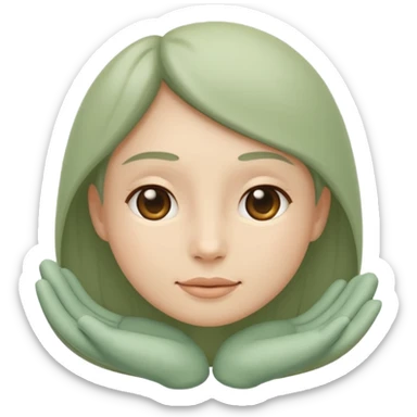 Minimal wellness emoji representing tighter skin and firmness,
subtle lifting effect, smooth contours, calm and natural,
no beauty or cosmetic symbols, soft sage green color palette sticker