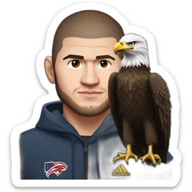 Khabib nurmagomedov with eagle sticker