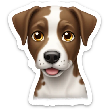 brown and white spotted short hair dog mostly white sticker