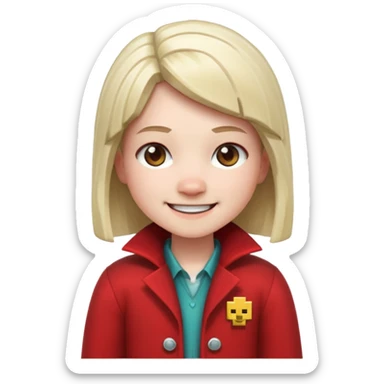 Minecraft villager wearing a red coat sticker