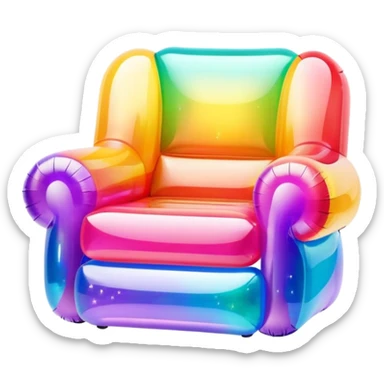90’s Sparkly inflatable chair sticker