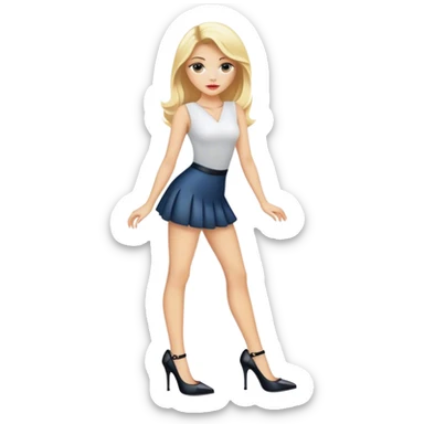blonde girl in high heels sticker