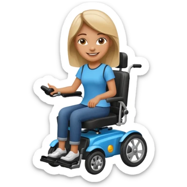 woman in motorized wheelchair sticker