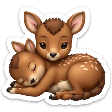 Make a cute baby deer sleeping sticker