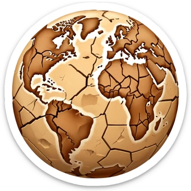 Brown planet earth sticker