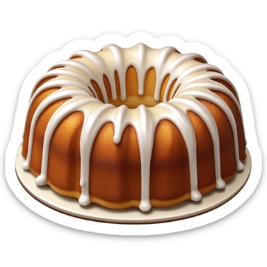 white frosted Bundt cinnamon cake sticker