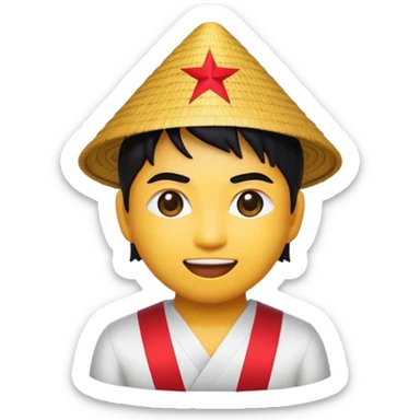 Cinematic Realistic V-pop Music Pop Culture Emoji, showcasing a modern, energetic representation of Vietnamese pop culture rendered with vivid textures and dynamic, colorful lighting. sticker