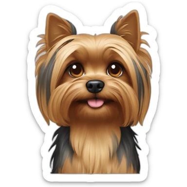 perro chiquito mezcla de yorki despeinado feo viejo pelo negro sticker