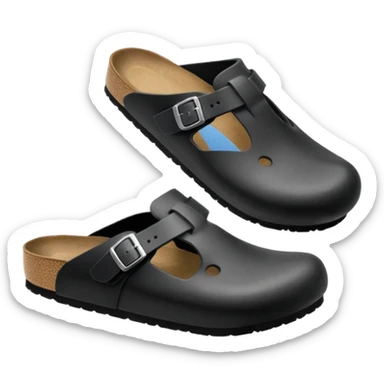 black boston birkenstock clog emoji sticker