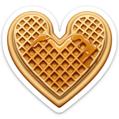 Beige heart waffle emoji sticker