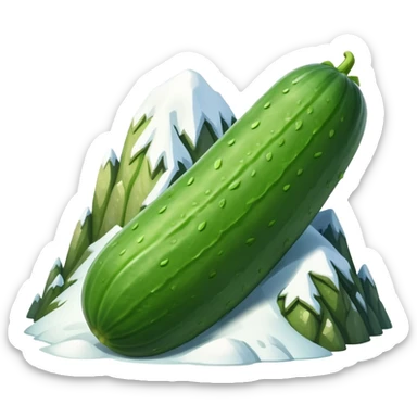 Scaling one giant cucumber like a skiing a mountain  sticker