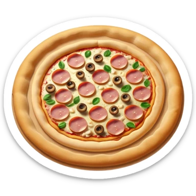 pizza with ham, mushroom and cheese sticker