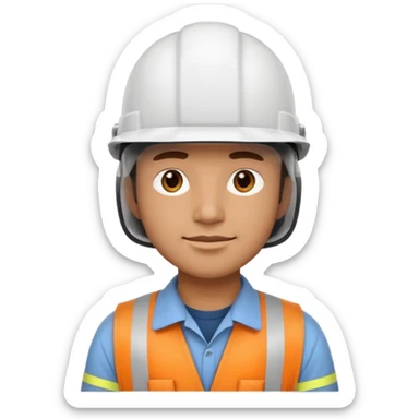 Ingeniero morocho con casco blanco sticker
