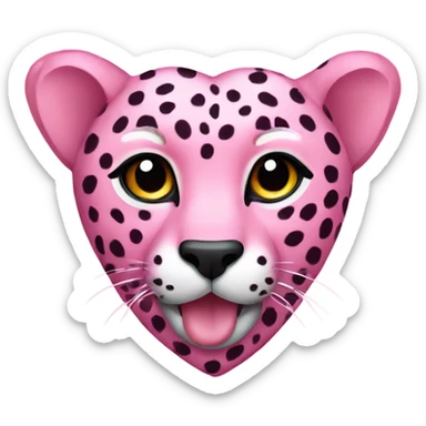 Pink Cheetah heart sticker