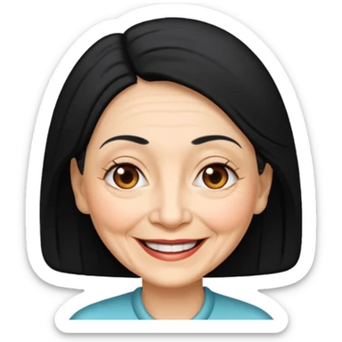 Old Lady 44 age black hair light skin sticker