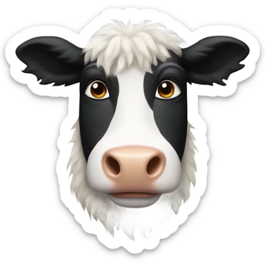 realistic fluffy cow sticker
