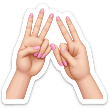 two hands facing each other with pinky fingers raised, pinky promise, simple and expressive sticker